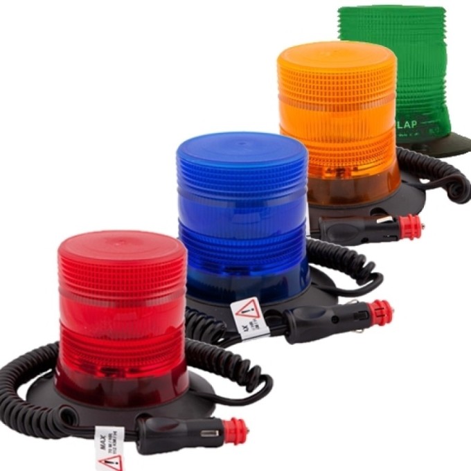 Girofar compact xenon 2W multivoltaj 10-100V cu prindere magnetica - pentru vehicule electrice si motostivuitoare